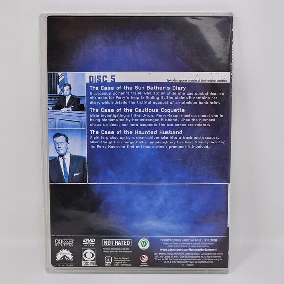 Perry Mason DVD Season One Volume One Box Set 5 Discs 19 Episodes COVER BOX SPOT - Picture 10 of 11